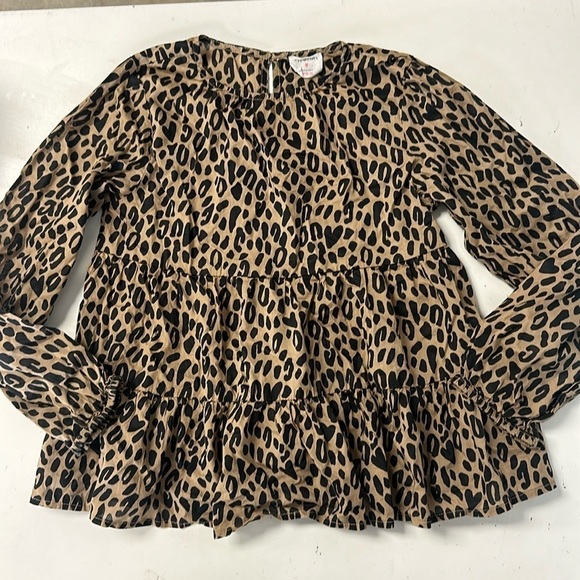 Crewcuts Cheetah Print Tiered Poplin Shirt Med 8/9 - Picture 1 of 7